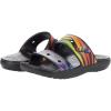 Crocs Unisex Adult Classic Two-strap Slide Sandals(Black/Multi Rainbow Animal Print)