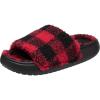 Crocs Unisex Classic Cozzzy Sandal(Buffalo Plaid/Black/Varsity Red)