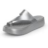 Crocs Women’s Getaway Toe Loop Platform Sandals(Silver)