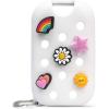 Touchland x Crocs Limited Edition Mist Case 1 Fl. OZ., Stylish Hand Sanitizer Spray Accessory, with 5 JibbitzTM Charms and Keyring, Pixie Lavender Color(Cosmic White)