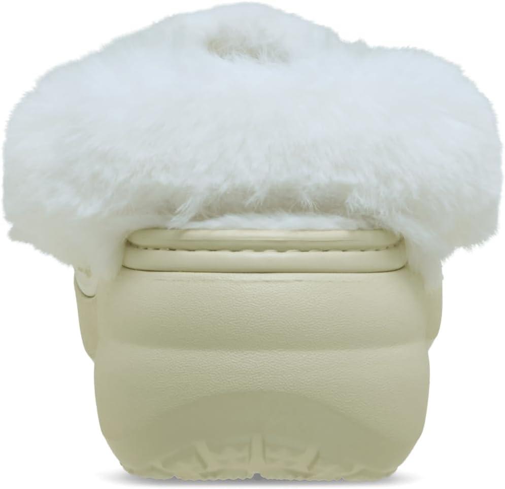 imageCrocs Womens Classic Platform FuzzLined ClogsBone Fuzzy