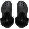 Crocs Women’s Classic Platform Fuzz-Lined Clogs(Black Fuzzy)