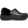 Crocs Women’s Classic Platform Fuzz-Lined Clogs(Black Fuzzy)