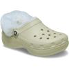 Crocs Women’s Classic Platform Fuzz-Lined Clogs(Bone Fuzzy)